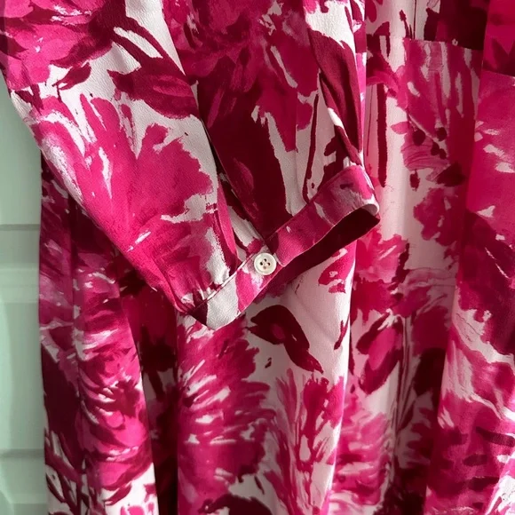 The Fold Lora Dress in Pink NWT 100% Silk - Picture 7 of 14